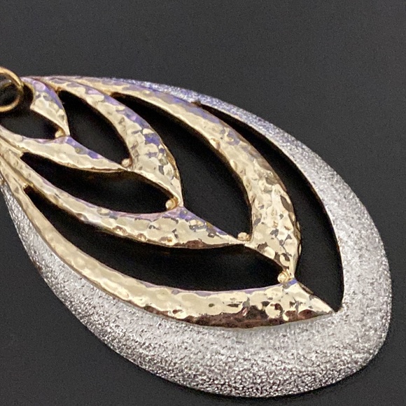 Vintage Sarah Coventry Two-tone Leaf Drop Necklace - Picture 2 of 7